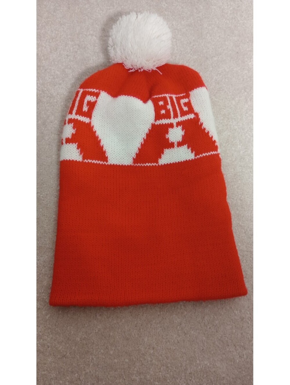Vintage BIG A Knit Stocking Cap Professional Parts Cold Weather Pom Pom Toque